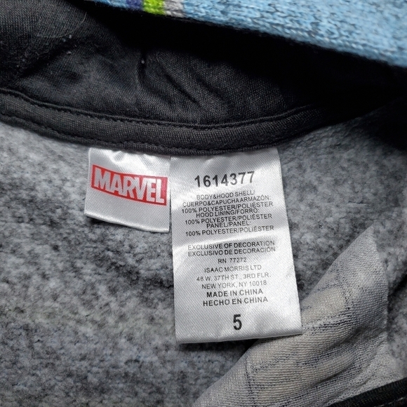 Marvel Superheroes Hooded Zip-Up Jacket Size 5 - Picture 7 of 7